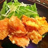 柿とチーズのおつまみ塩麹天ぷら